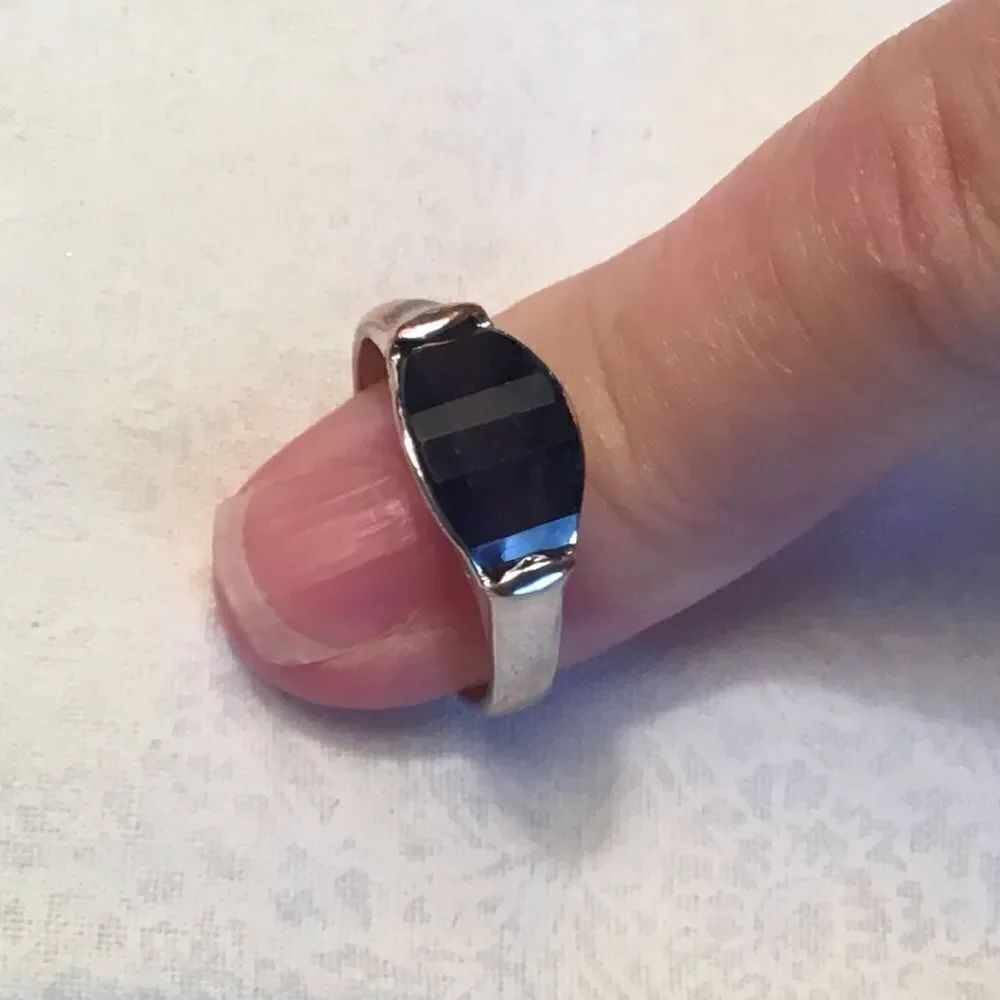 $8 ea or 3/$15 Silvertone and Blue Stone Ring